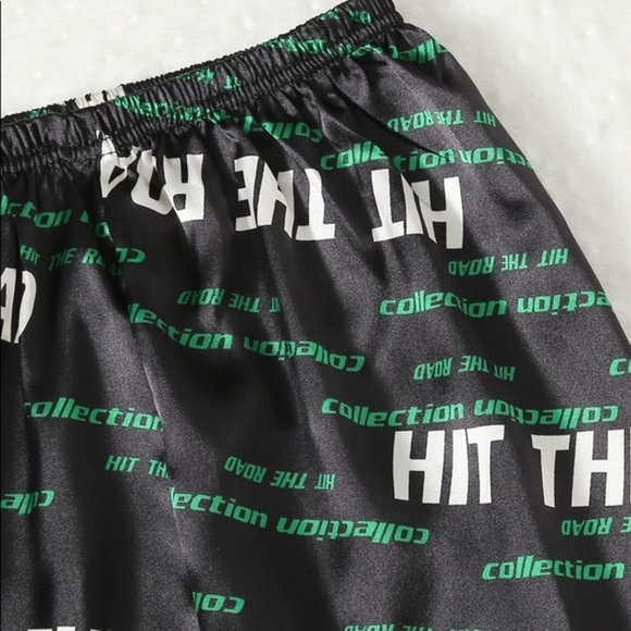 New Black Satin Silk-Like Pajama Set​ - Picture 3 of 5